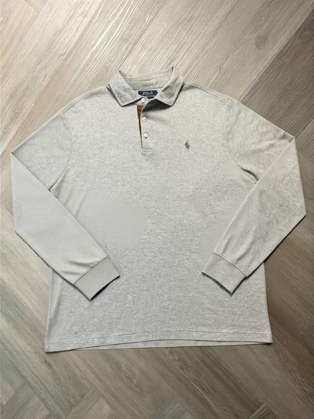 Polo Ralph Lauren Classic Fit Long Sleeve Polo Shirt Mens Large Gray Preppy Golf